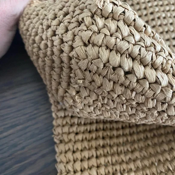 Coach Brooklyn 39 Tan Straw Shoulder Bag - Picture 7 of 9